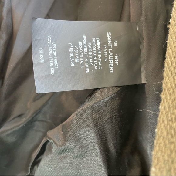 Saint Lauren olive green and black varsity bomber xs/s - Picture 8 of 9